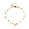 304 Stainless Steel with Cubic Zirconia Link Bracelets STAS-Z103-02G-01-1
