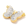 Natural Quartz Crystal Connector Charms KK-P275-23G-2