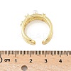 Brass Micro Pave Cubic Zirconia ABS Imitation Pearl Cuff Rings RJEW-D307-02G-B-3