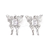 Brass Micro Pave Clear Cubic Zirconia Pendants KK-E068-VC405-2