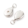 Brass Micro Pave Clear Cubic Zirconia Pendants ZIRC-P094-10P-RS-2