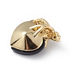 Real 18K Gold Plated Rack Plating Brass Micro Pave Clear Cubic Zirconia Pendants KK-C015-06G-07-3