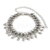 Bohemian Flower Tassel Alloy Anklets for Women AJEW-B107-02-2