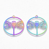 Ion Plating(IP) 201 Stainless Steel Filigree Pendants LS-X-STAS-R102-14-2