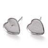 Non-Tarnish 304 Stainless Steel Stud Earring Settings LS-X-STAS-J032-13-5
