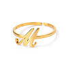 Adjustable 201 Stainless Steel Letter Open Cuff Rings for Women FS-WG61269-13-1