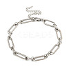 Non-Tarnish 304 Stainless Steel Oval Link Chains Bracelets for Men & Women LS-BJEW-D042-09P-1