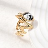 304 Stainless Steel Open Cuff Rings for Women RJEW-K258-17C-G-2