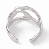 Non-Tarnish 304 Stainless Steel Wide Hollow Open Cuff Ring for Women RJEW-G275-03P-3