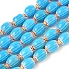 Handmade Millefiori Glass Oval Bead Strands LK-Z001-01A-03-1