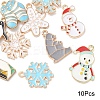 10Pcs 10 Styles Winter Themed Alloy Enamel Pendants ENAM-YW0005-21-1