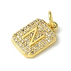 Rack Plating Brass Micro Pave Clear Cubic Zirconia Charms KK-G501-01N-G-2