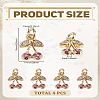 4Pcs Brass Micro Pave Grade AAA Cubic Zirconia Charms ZIRC-LP0001-25-2