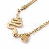 Crystal Rhinestone Pendant Necklace with 304 Stainless Steel Herringbone Chains NJEW-P269-04B-G-3