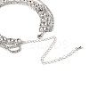 Brass Full Rhinestone Flat Round Tassel Y Necklaces for Women NJEW-M104-01S-02-4