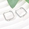 304 Stainless Steel Clear Cubic Zirconia Square Hoop Earrings EJEW-L307-09P-3