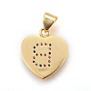 Brass Micro Pave Cubic Zirconia Pendants ZIRC-F093-57G-B-2