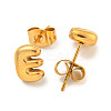 Chunk Letter 304 Stainless Steel Stud Earrings for Women LS-EJEW-G386-01E-G-2