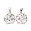 Brass Micro Pave Clear Cubic Zirconia Pendants KK-E068-VC127-2