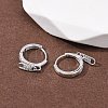 Zipper 925 Sterling Silver Micro Pave Clear Cubic Zirconia Hoop Earrings EJEW-K317-01P-2