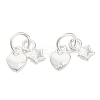 925 Sterling Silver Heart and Star Charms STER-P071-06S-1