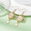 Natural Rose Quartz Dangle Earrings EJEW-JE05499-02-2