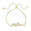 Aloy Rhinestone Slider Bracelets BJEW-H206-02G-1