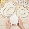 Flat Round & Oval Wood Knitting Crochet Bottoms DIY-FG0005-02-3