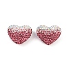 Gradient Color Heart Shaped Polymer Clay Rhinestone Beads CLAY-NH0002-03A-1