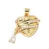 Brass Micro Pave Cubic Zirconia Pendants KK-D426-21B-G-1