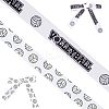 2 Rolls 2 Styles Polyester Sport Ball Printed Grosgrain Ribbon for Sewing Decoration OCOR-GF0004-32A-1