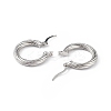 Brass Grooved Ring Hoop Earrings for Women EJEW-L234-087P-3