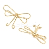 Twisted Bowknot Brass Stud Earrings for Women EJEW-S216-04A-G-2