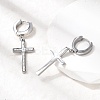 Cross 304 Stainless Steel Polymer Clay Rhinestones Hoop Earrings EJEW-G453-11P-02-3
