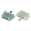 Natural Green Aventurine Carved Butterfly Pendants G-N342-01E-3