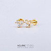 Stainless Steel Micro Pave Clear Cubic Zirconia Cartilage Earrings for Women Men WG126FA-16-1