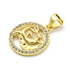 Brass Micro Pave Cubic Zirconia Pendants KK-K354-03G-08-2