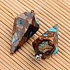 Assembled Dyed Synthetic Imperial Jasper and Bronzite Point Pendulum Pendants G-E327-09-3