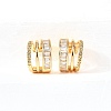 Brass Micro Pave Clear Cubic Zirconia Cuff Earrings EJEW-F370-29G-5