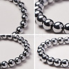 Silver Plate Non-magnetic Synthetic Hematite Round Beads Stretch Bracelets BJEW-PH0001-8mm-21-4