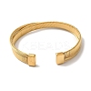 Stainless Steel Cross Open Cuff Bangles for Women BJEW-G719-10G-3