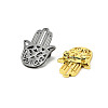 12Pcs 3 Colors Hamsa Hand 201 Stainless Steel Brooches for Backpack Clothes JEWB-A033-14-3