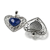 Natural Lapis Lazul Dyed Peach Love Heart Pendants G-G158-01B-2