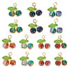 28Pcs 7 Colors Crackle Glass Pendants PALLOY-TAC0183-2