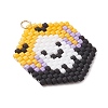 Hallowen Theme Glass Seed Beaded Pendants PALLOY-MZ00873-04-3