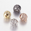 Brass Micro Pave Cubic Zirconia Beads ZIRC-L067-36-NR-1