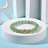 Natural Green Aventurine & Alloy Buddha Head Beaded Strech Bracelets BJEW-JB09420-04-4