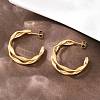 304 Stainless Steel Two-layer C-Shaped Stud Earrings EJEW-P324-11G-3
