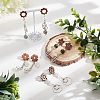 36Pcs 6 Style Walnut Wood Stud Earring Findings MAK-NB0001-11-2