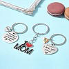 1Pc Mother's Day Gift 201 Stainless Steel Heart with Word Remember I Love You Mom Keychains KEYC-FS0001-11-8